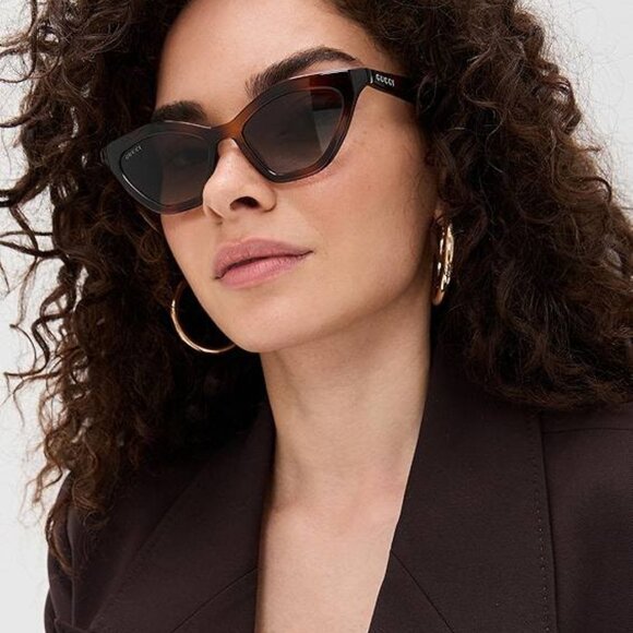 Gucci GG1931S 001 Cat Eye Sunglasses - Black\\Grey main image 4